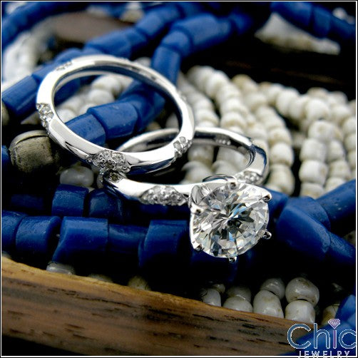 Engagement 2.5 Round Center Tiffany 6 Prongs Cubic Zirconia Cz Ring