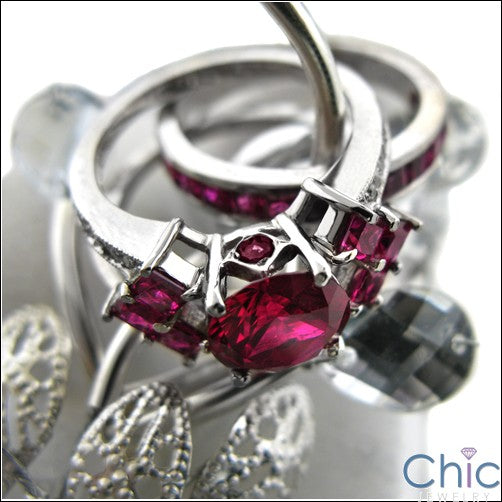 Engagement Ruby Round Princess Cubic Zirconia Cz Ring