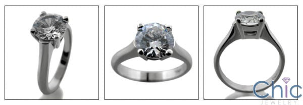 Solitaire 1.75 Round Single Stone Cubic Zirconia Cz Ring