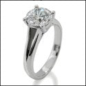 Solitaire Round 1.5 Ct 4 Prong Split Shank Cubic Zirconia Cz Ring