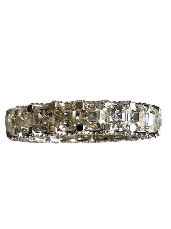 Eternity wedding band with Asscher cuts and pave set prongs /chicashot100 -  LA Chic Jewelry Inc