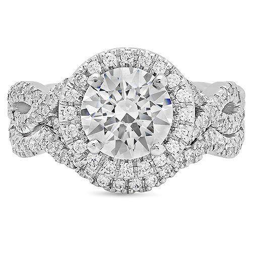 2 Carat Brilliant Highest Quality Cubic Zirconia Bridal Ring with A Matching Band 14K White Gold