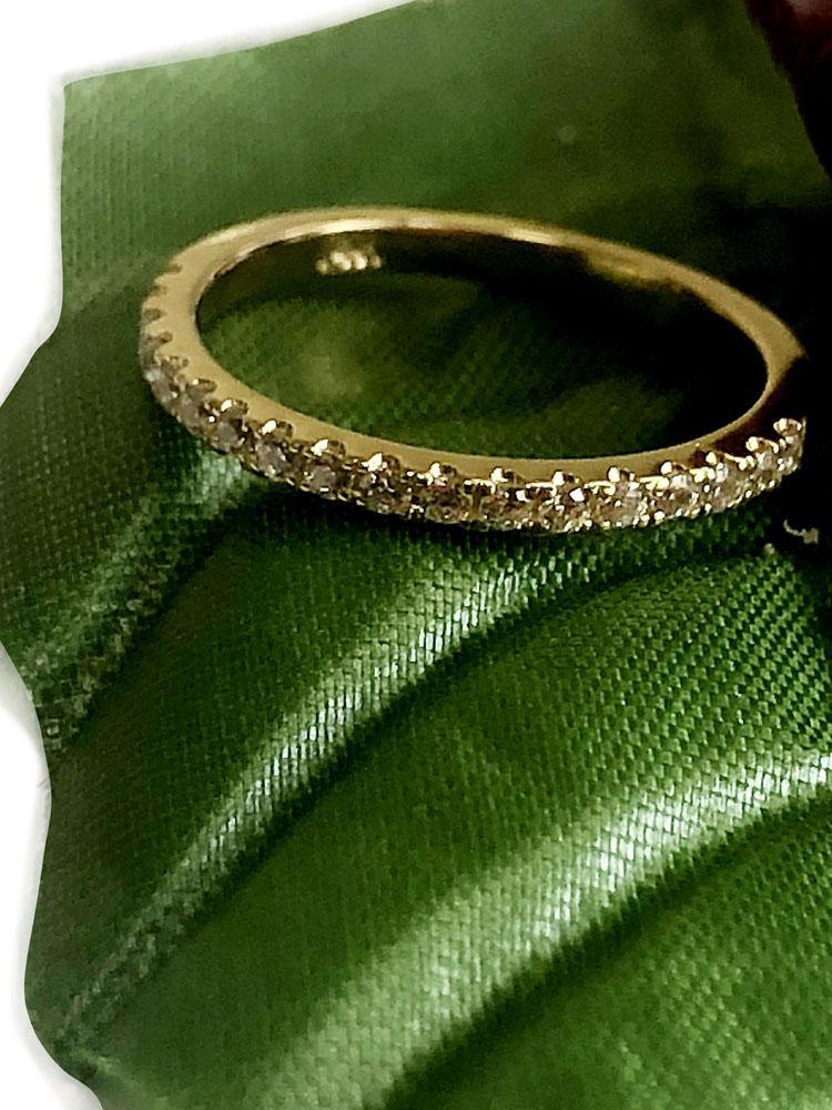 2mm wedding band with pave set cz