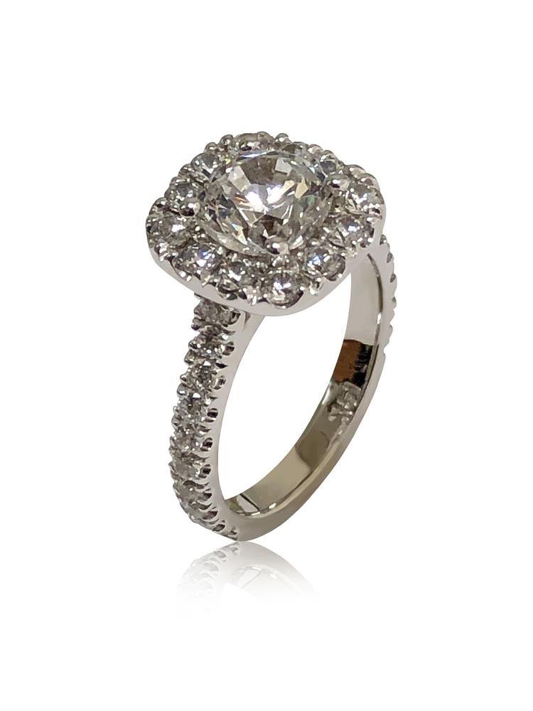 Cubic zirconia cushion new arrivals cut halo engagement rings