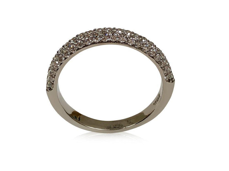 Micropave set cz in 3 rows 3mm wide dome wedding band