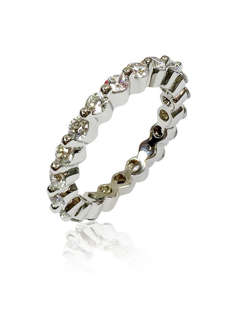 2.75mm Wide Stackable Eternity Band with CZ Stones in 14K Gold