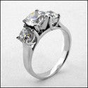 3 Stone 2 Ct 3 Rounds Cubic Zirconia Cz Ring