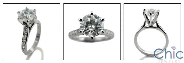 Engagement Ca dral 2 Ct Round Center Pave Cubic Zirconia Cz Ring
