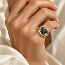 The Apostrophe Ring | 1.86 CT Natural Black Diamond in 22K Gold