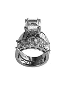 Engagement ring with a wedding band named after Christine 8350Peto7119 with custom band