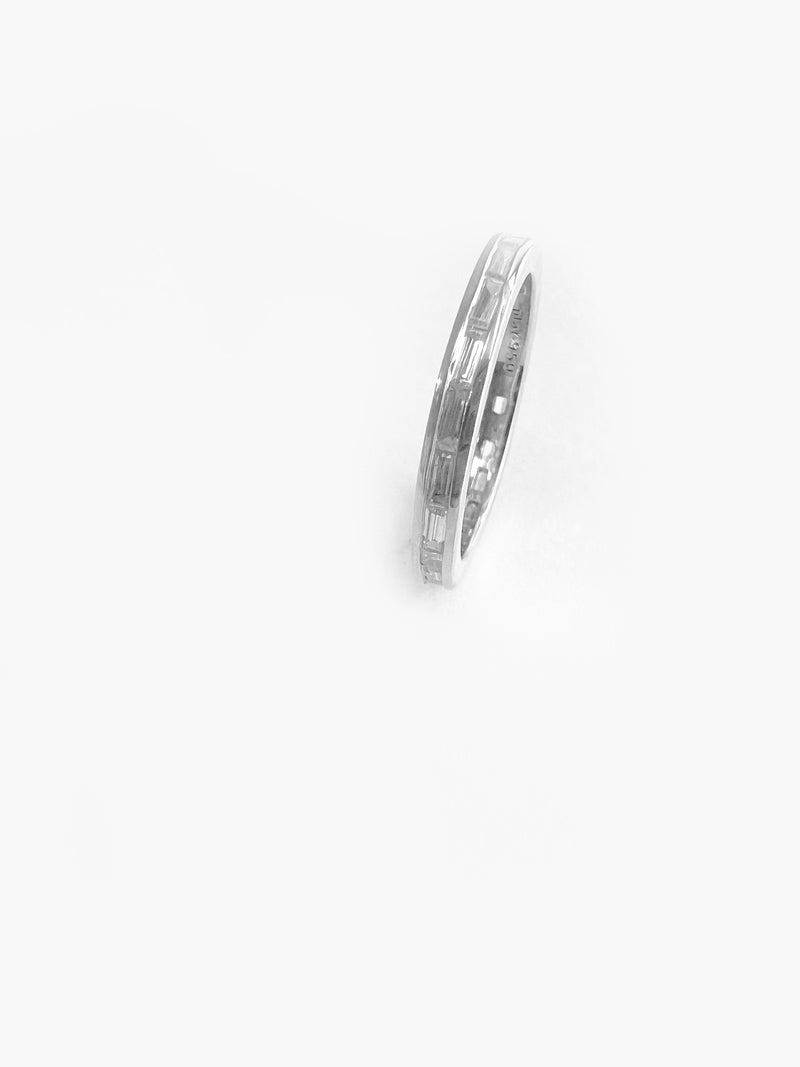 2.5mm Wide Channel Set Eternity Band With AAA High-Quality GIA Certified Cubic Zirconia  Straight Baguettes.