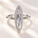 Certified 1.09 CT Elongated Marquise Step Cut Lab Diamond Ring – 14K White Gold