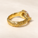 One-of-a-Kind Natural Pear Rose-Cut Diamond Ring in 22k Yellow Gold