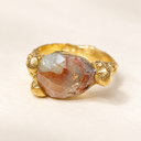 One-of-a-Kind Natural Pear Rose-Cut Diamond Ring in 22k Yellow Gold