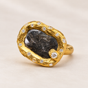 The Apostrophe Ring | 1.86 CT Natural Black Diamond in 22K Gold