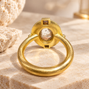 2.69 Carat Natural Brown Rose Cut Diamond Ring in Handmade 22K Gold – One of a Kind