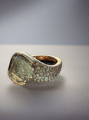 The Veil Ring – 4.04 Carat Portrait Cut Diamond Free-Form Ring with Mosaic Pavé Diamonds in 14K Rose Gold