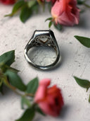 2.89ct Portrait Cut Diamond Ring with Hidden Pink Gold Pavé Heart | 14K White Gold