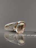 The Veil Ring – 4.04 Carat Portrait Cut Diamond Free-Form Ring with Mosaic Pavé Diamonds in 14K Rose Gold