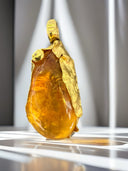 Handmade 22K Gold Baltic Amber Pendant
