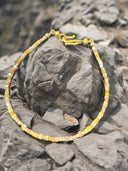 Natural Cube Diamond Bracelet  - 6.75 TCW | 22k Handmade Gold Lock | 7” Length