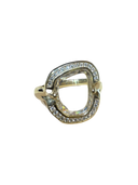 3.58 CT Portrait Cut Lab Diamond Pavé Ring in 14K Yellow Gold — One of a Kind