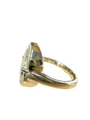 3.58 CT Portrait Cut Lab Diamond Pavé Ring in 14K Yellow Gold — One of a Kind