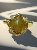 One-of-a-Kind 1.90 Ct Natural Rose-Cut Diamond Ring in 22K Gold