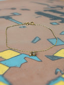 Just The Two of Us - 7 inch 14k yellow gold bracelet with natural briolette diamonds