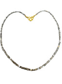 Cube Diamond Necklace with Handmade 24K Gold Lock - 33.03 Carats | 16.5 Inches