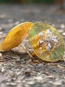 Cognac Eclipse – 24K Gold Briolette Diamond Stud Earrings