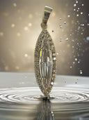 Certified Marquise Step-Cut Lab-Grown Diamond Pendant — 14K Yellow Gold