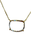 4.07ct Portrait Cut Lab Diamond Pendant in 22k & 14k Gold | Window to the Soul Necklace