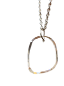 2.24 Carat Lab Grown Diamond Slice Pendant Necklace | 14K White Gold 16” Chain