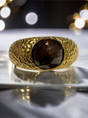 Rose cut Natural 2.25 carat brown diamond ring 18k