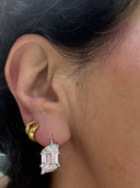Certified 10.12 TCW Leaf Step-Cut Lab Diamond Leverback Earrings