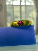 22K Gold Ruby Pinky Ring – Tiny Bold Natural Ruby Statement Ring