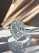 4.41 Carat Pear Step-Cut Lab Diamond Solitaire Ring in 14k White Gold