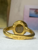 One-of-a-Kind Olive Green Rose-Cut Diamond Ring
