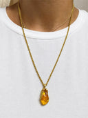 Handmade 22K Gold Baltic Amber Pendant