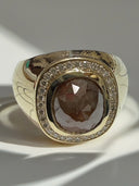 2.50 TCW Natural Brown Diamond Unisex Ring in 14K Yellow Gold