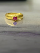 22K Gold Ruby Pinky Ring – Tiny Bold Natural Ruby Statement Ring