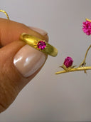 22K Gold Ruby Pinky Ring – Tiny Bold Natural Ruby Statement Ring
