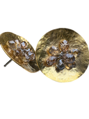 Cognac Eclipse – 24K Gold Briolette Diamond Stud Earrings