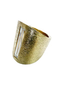 Certified 2.16 Carat Elongated Baguette Lab-Grown Diamond Statement Ring – 14K Yellow Gold