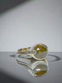 3.00 Carat Natural Green Rose Cut Diamond Ring | Handmade 14K Gold | One of a Kind