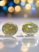 One-of-One 22K Gold Olive Green Rose-Cut Diamond Stud Earrings