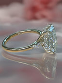 3 Carat Radiant Cut Lab Diamond Ring with Hidden Halo & Marquise Accents | 14K Yellow Gold | VVS2 E Color