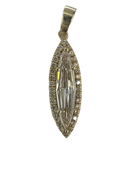 Certified Marquise Step-Cut Lab-Grown Diamond Pendant — 14K Yellow Gold