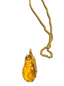 Handmade 22K Gold Baltic Amber Pendant